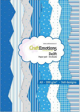 CraftEmotions Paper pad Delft Blau 24Bg A5
