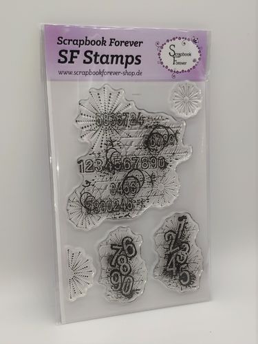 RESTPOSTEN SF Stamps Grunge Kleckse #4 Zahlen