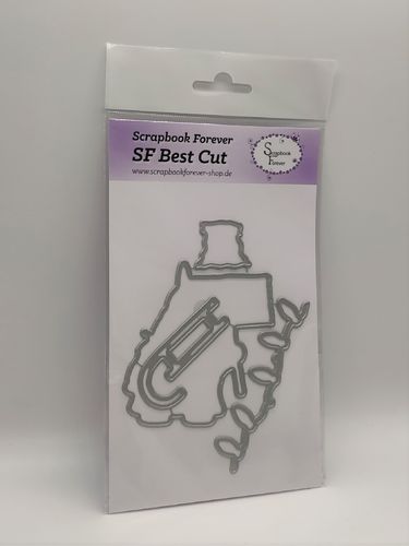 SF Best Cut Wichtel mit Schild und Schlitten