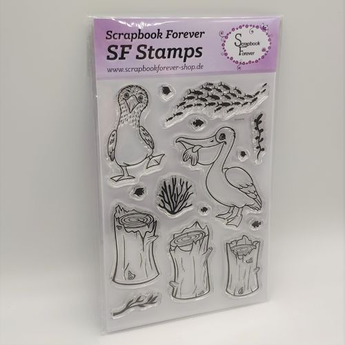 SF Stamps Möwe und Pelikan