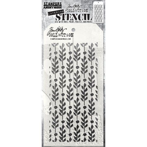 Tim Holtz Layering Stencil 174 Berry Leaves